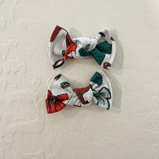 Christmas Bows Piggy Clips